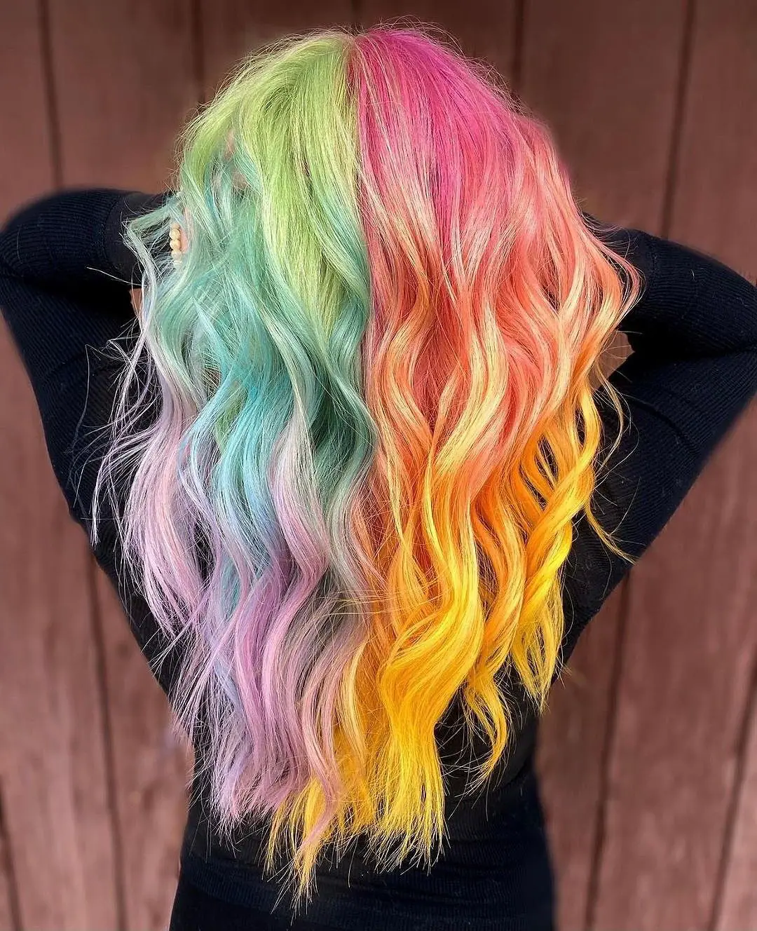63-coolest-rainbow-hair-ideas-trending-colors-to-try Layered Rainbow Hair