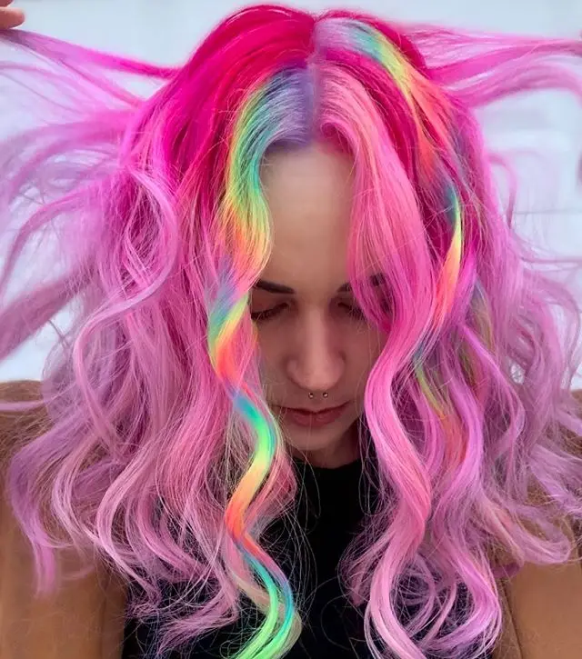 63-coolest-rainbow-hair-ideas-trending-colors-to-try Pink Rainbow Ombre