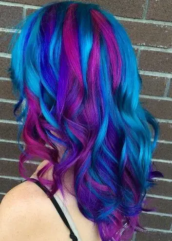 63-coolest-rainbow-hair-ideas-trending-colors-to-try Purple and Blue Hair