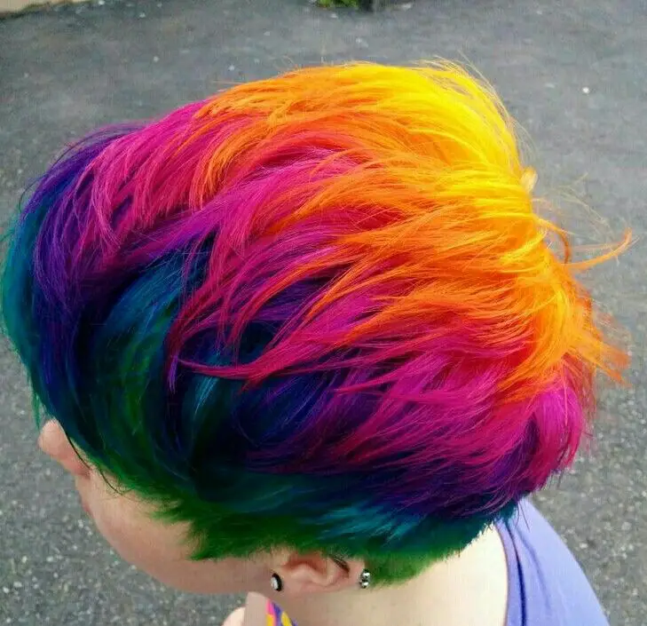 63-coolest-rainbow-hair-ideas-trending-colors-to-try Short Rainbow Hair