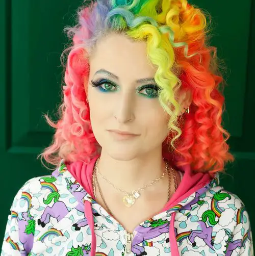 63-coolest-rainbow-hair-ideas-trending-colors-to-try Wavy Rainbow Hair