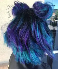 63-unique-blue-hair-ideas-light-and-038-dark-colors-to-try-in-2023 Indigo Blue Space Buns
