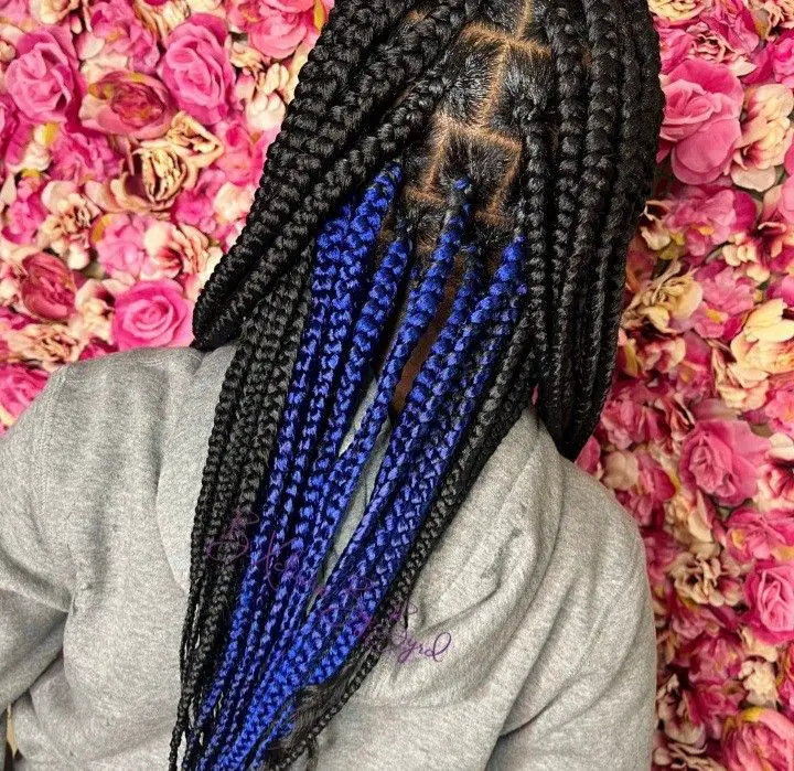 63-unique-blue-hair-ideas-light-and-038-dark-colors-to-try-in-2023 Peekaboo Blue Braids