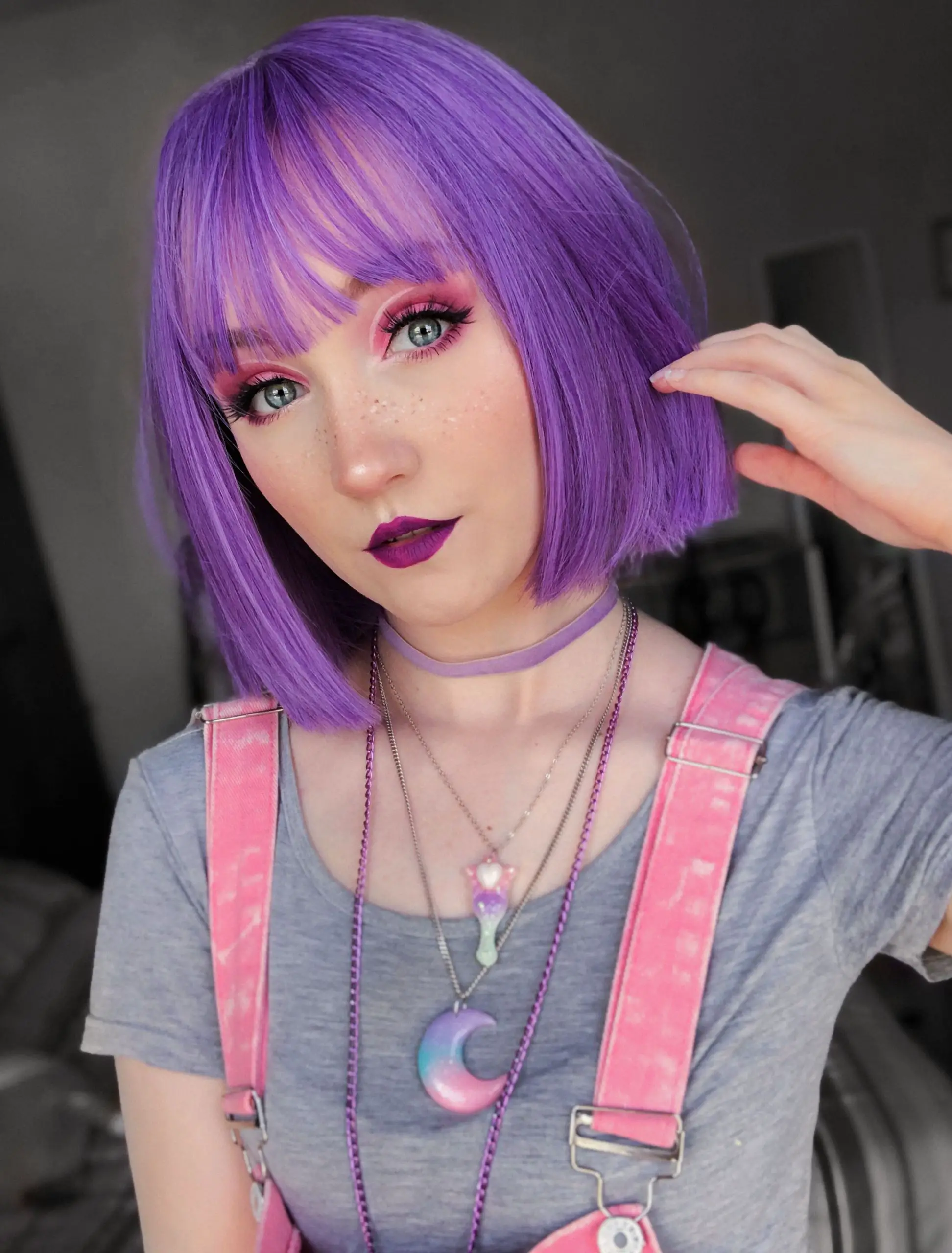 65-best-purple-hair-ideas-trending-colors-to-try-in-2023 Lavender Bob & Bangs