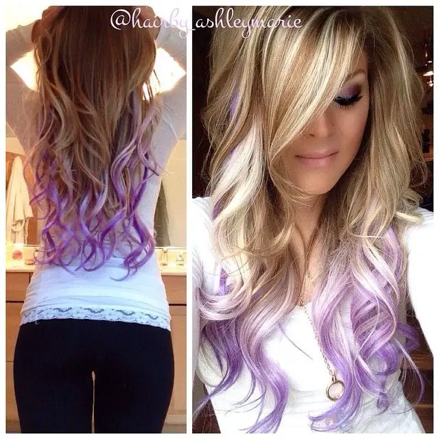 65-best-purple-hair-ideas-trending-colors-to-try-in-2023 Lavender Dip Dye
