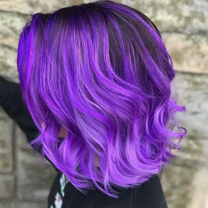 65-best-purple-hair-ideas-trending-colors-to-try-in-2023 Neon Purple Bob