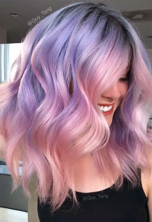 65-best-purple-hair-ideas-trending-colors-to-try-in-2023 Pastel Ombre