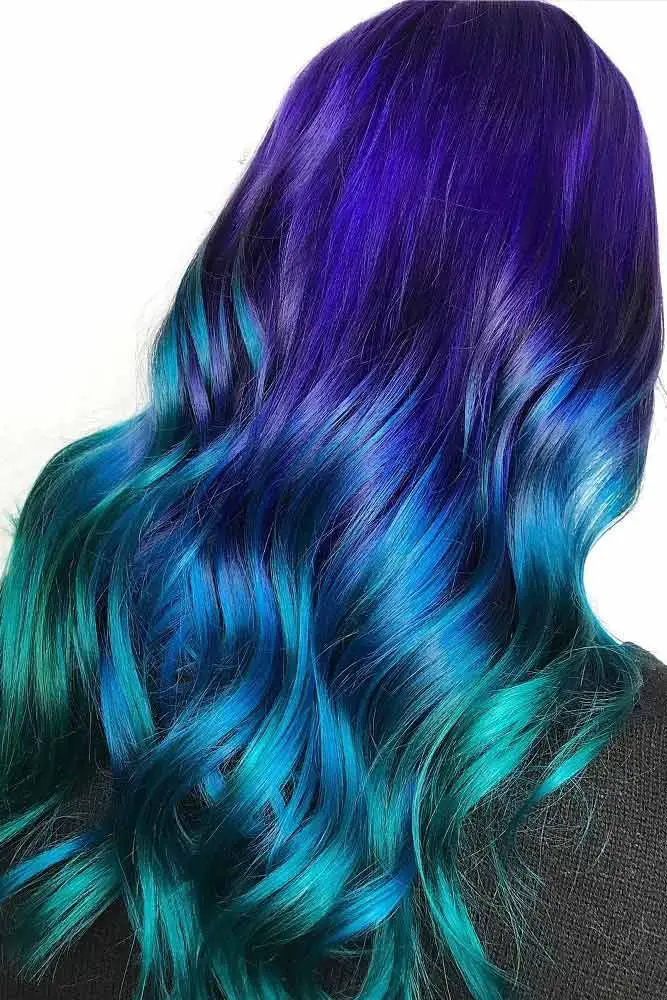 65-best-purple-hair-ideas-trending-colors-to-try-in-2023 Peacock Balayage