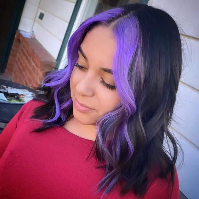 65-best-purple-hair-ideas-trending-colors-to-try-in-2023 Purple Money Piece