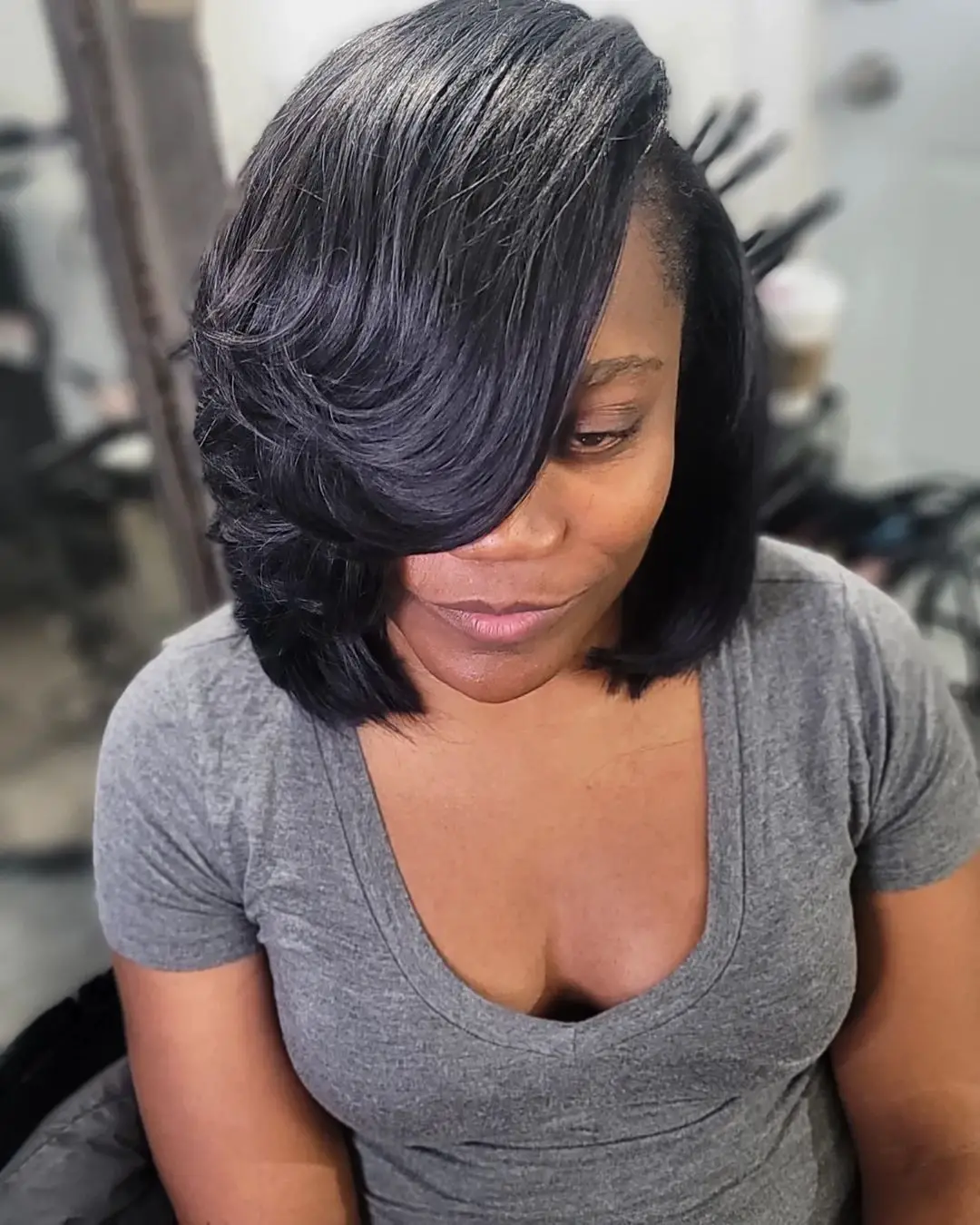 71-best-short-relaxed-hairstyles-for-black-women Layered Bob