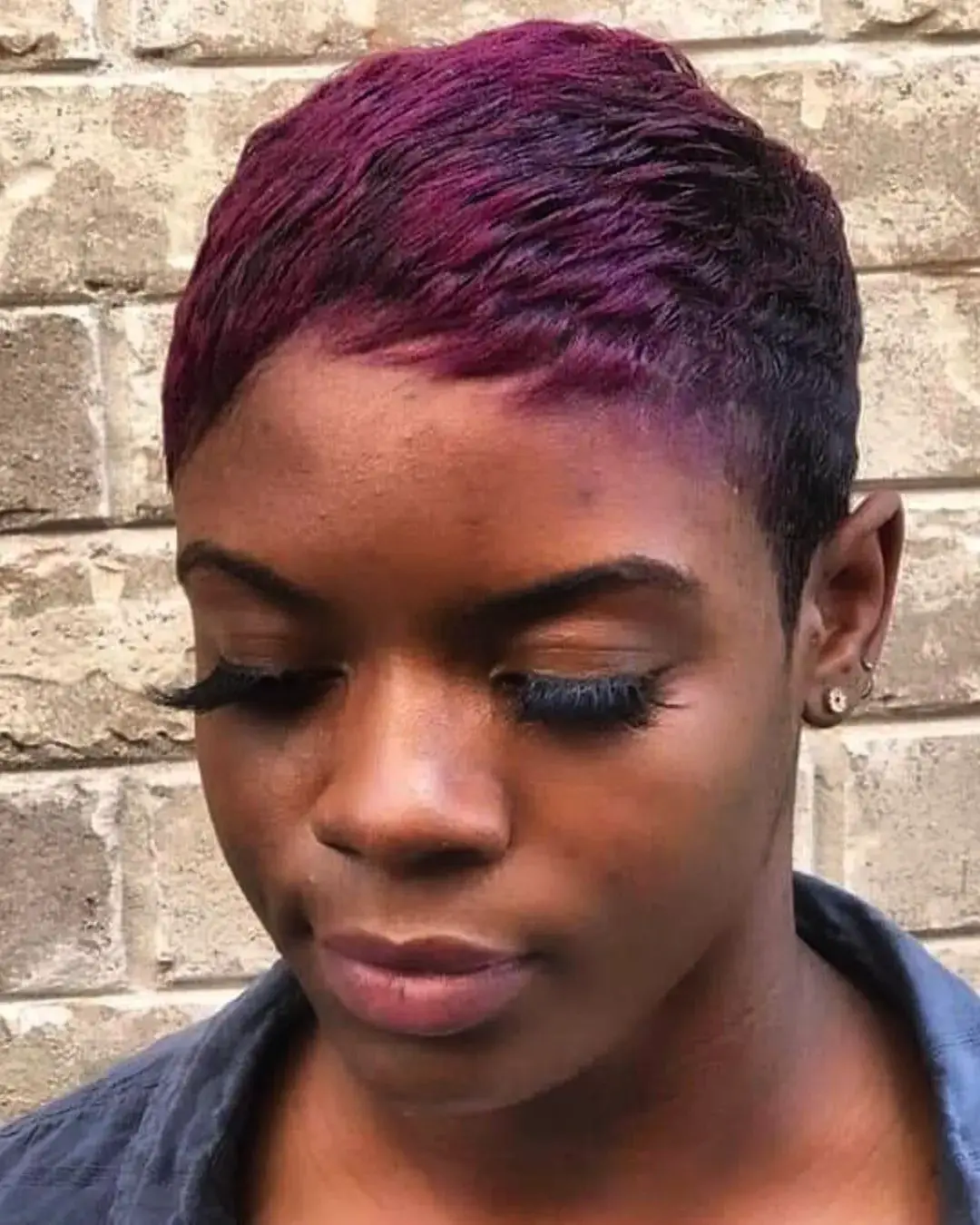 71-best-short-relaxed-hairstyles-for-black-women Magenta Pixie
