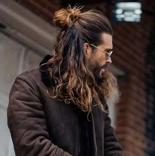 100-best-haircuts-for-men-trending-this-year Top Knot With Long Hair
