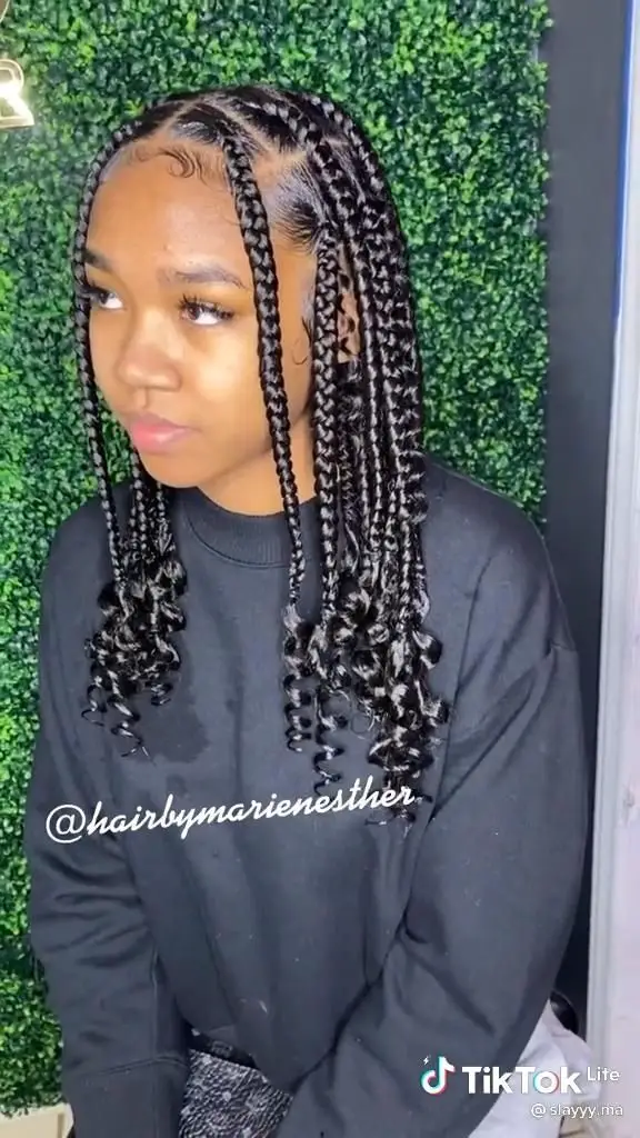 33-medium-box-braids-for-women-trending-this-year Curly Ends