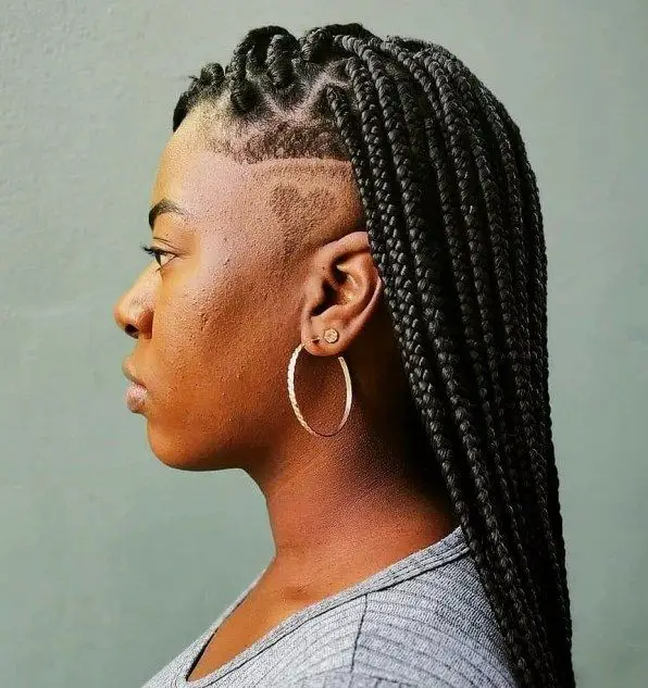 33-medium-box-braids-for-women-trending-this-year Shaved Sides