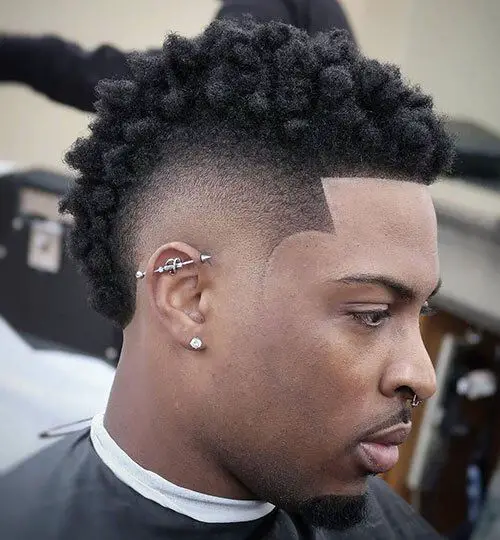 50-drop-fade-haircut-ideas-trending-this-year Afro Faux Hawk